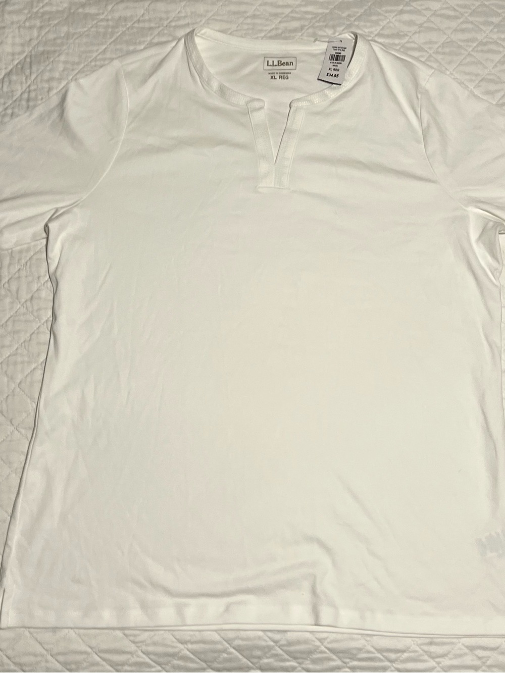 L.L. Bean Women's White Split-Neck Tunic